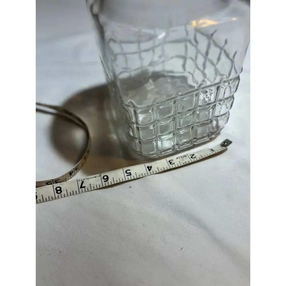 Vintage Clear Glass Square Canister with Lid